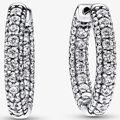 Pandora ezüst pavé egysoros karikra fülbevaló - 292624C01