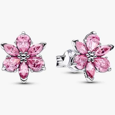 Pandora rózsaszín herbárium ezüst fülbevaló - 292633C02