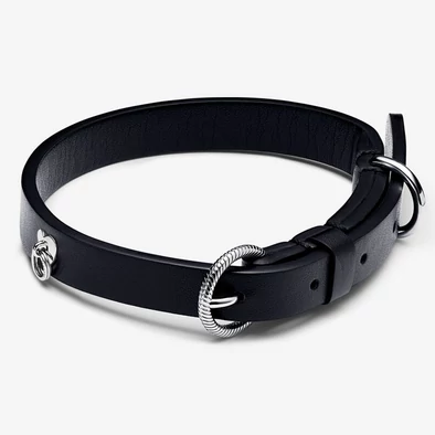 Pandora fekete bőr kisállat nyakörv - 312262C01-S