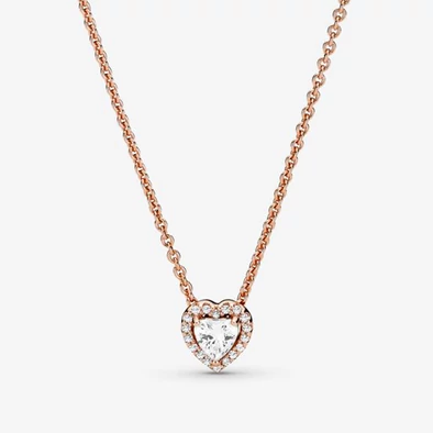 Pandora szikrázó kiemelt szív nyaklánc - 388425C01-45