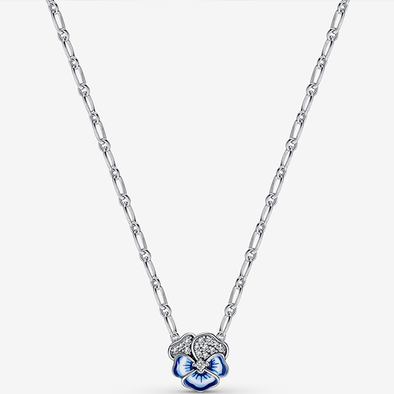 Pandora kék árvácska medálos nyaklánc - 390770C01-50