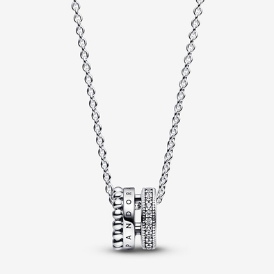 Pandora Signature pavé & gyöngyös nyaklánc - 392311C01-45