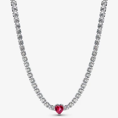 Pandora piros szív choker nyaklánc - 393549C01-40