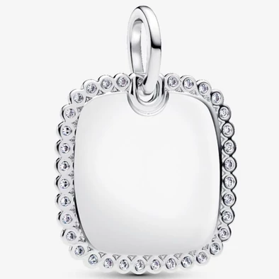 Pandora ezüst gravírozható négyszögletes lemez medál - 394009C01