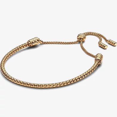 Pandora Moments csúsztatható záras szegecselt sárga arany karkötő - 563090C00-2 Pandora Moments csúsztatható záras szegecselt sárga arany karkötő - 563090C00-2