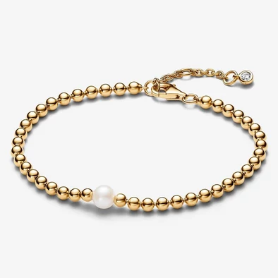 Pandora arany gyöngyök és tenyésztett gyöngy karkötő - 563173C01-18 Pandora arany gyöngyök és tenyésztett gyöngy karkötő - 563173C01-18