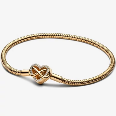Pandora sárga arany szikrázó végtelen szívkapcsos Moments karkötő - 563758C01-17 Pandora sárga arany szikrázó végtelen szívkapcsos Moments karkötő - 563758C01-17