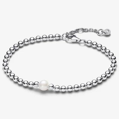 Pandora ezüst gyöngyök és tenyésztett gyöngy karkötő - 593173C01-16 Pandora ezüst gyöngyök és tenyésztett gyöngy karkötő - 593173C01-16