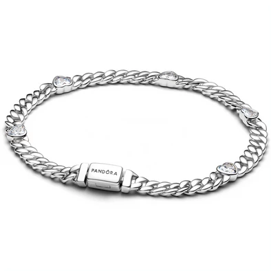 Pandora ezüst kubai láncos karkötő - 594226C01-18 Pandora ezüst kubai láncos karkötő - 594226C01-18