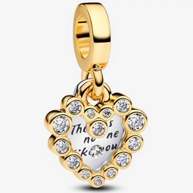 Pandora szikrázó szív dupla függő - 763765C01