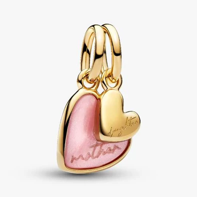 Pandora aranyozott anya & lánya szétválasztható szív függő - 763766C01