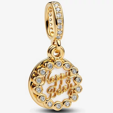 Pandora sárga arany születésnapi torta függő - 763787C01