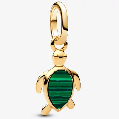 Pandora zöld teknős mini függő charm - 763823C01 Pandora zöld teknős mini függő charm - 763823C01