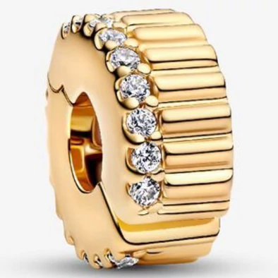 Pandora arany bordázott klip charm - 764078C01 Pandora arany bordázott klip charm - 764078C01