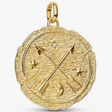Pandora arany egymást keresztező nyilak nagy méretű medál charm - 764084C01