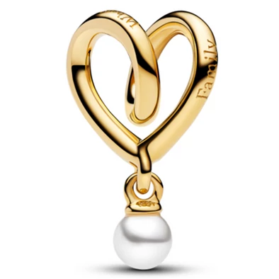 Pandora bicolor csavart szív charm - 764138C01 Pandora bicolor csavart szív charm - 764138C01