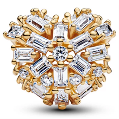 Pandora sárga arany szikrázó szív charm - 764240C01 Pandora sárga arany szikrázó szív charm - 764240C01
