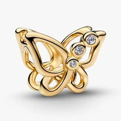 Pandora aranyozott nyitott pillangó charm  - 764369C01