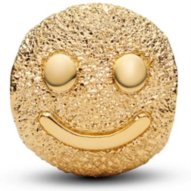 Pandora aranyozott texturált mosolygós arc charm  - 764526C00
