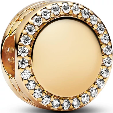 Pandora gravírozható szikrázó kör arany charm - 768747C01