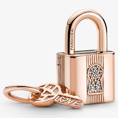 Pandora rozé lakat & kulcs függő - 780088C01