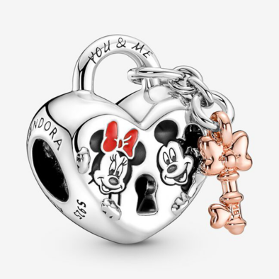 Pandora Disney Mickey egér és Minnie egér lakat charm - 780109C01