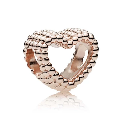 Pandora rozé gyöngyös szív charm - 787516