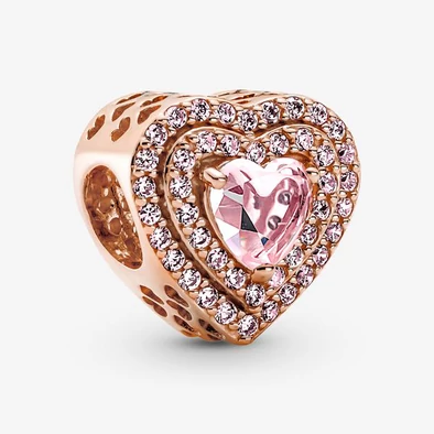 Pandora szikrázó lapos szív charm - 789218C01