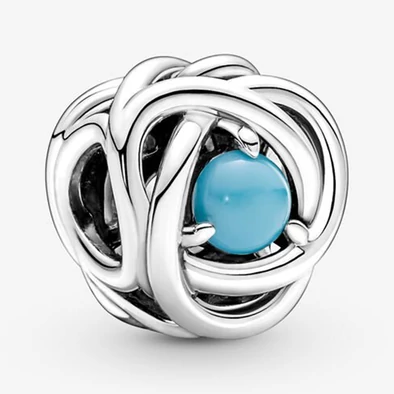 Pandora türkizkék örökkévalóság kör december charm - 790064C02