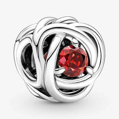 Pandora piros örökkévalóság kör július charm - 790065C01