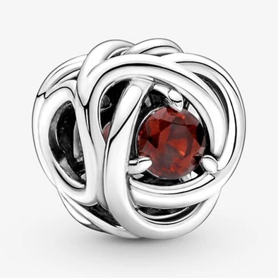 Pandora vörös örökkévalóság kör január charm - 790065C06