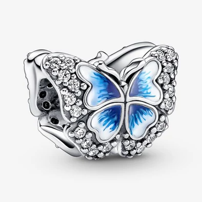 Pandora kék csillogó pillangó charm - 790761C01