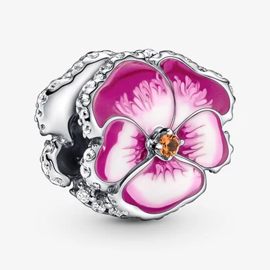 Pandora rózsaszín árvácska charm - 790777C01