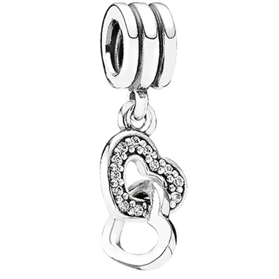 Pandora egymásba kapcsolt szívek függő charm - 791242CZ