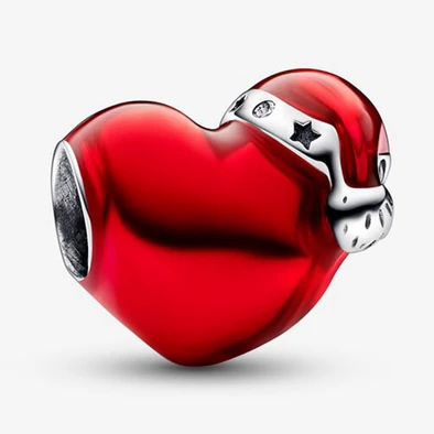 Pandora metál piros karácsonyi szív charm - 792336C01 Pandora metál piros karácsonyi szív charm - 792336C01