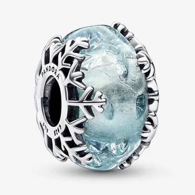 Pandora jégkék hópelyhes muránói üveg charm - 792377C00