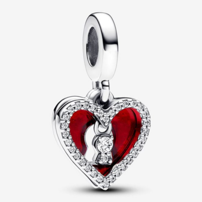 Pandora piros szív és kulcslyuk dupla függő - 793119C01
