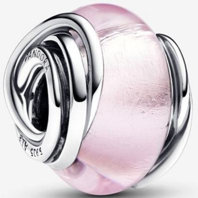 Pandora rózsaszín körök muránói üveg charm - 793241C00