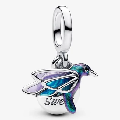 Pandora kolibri dupla függő charm - 793746C01 Pandora kolibri dupla függő charm - 793746C01