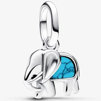 Pandora türkizszínű elefánt mini függő charm - 793858C01 Pandora türkizszínű elefánt mini függő charm - 793858C01