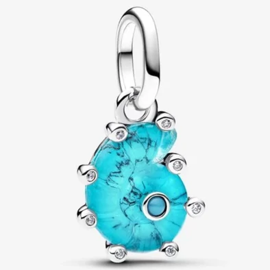Pandora kék muranói üveg tengeri csiga függő charm - 793900C01