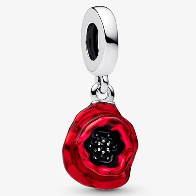 Pandora vörös virág függő charm - 793917C01