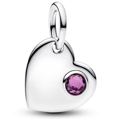 Pandora lila köves ezüst szív függő - 794295C02