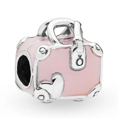 Pandora rózsaszín bőrönd charm - 798063EN124