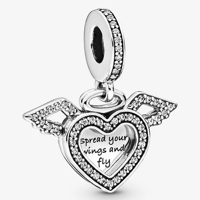 Pandora szív és angyalszárny függő - 798485C01