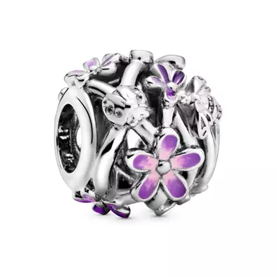 Pandora áttört lila százszorszép charm - 798772C02