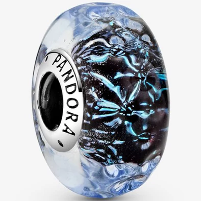 Pandora hullámzó sötétkék óceán muránói charm - 798938C00