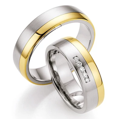 Collection Ruesch nemesacél & arany karikagyűrű - 88-05010-060WY