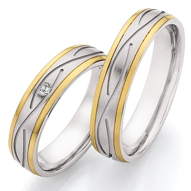 Collection Ruesch nemesacél & arany karikagyűrű - 88-24130-050WY