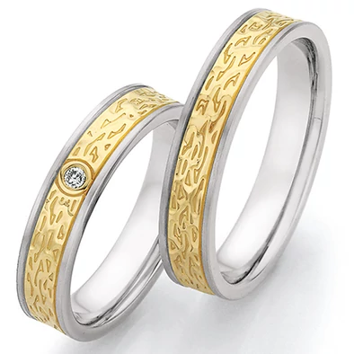 Collection Ruesch nemesacél & arany karikagyűrű - 88-24170-045WY